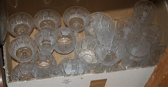 Quantity of cut glass bowls and glasses